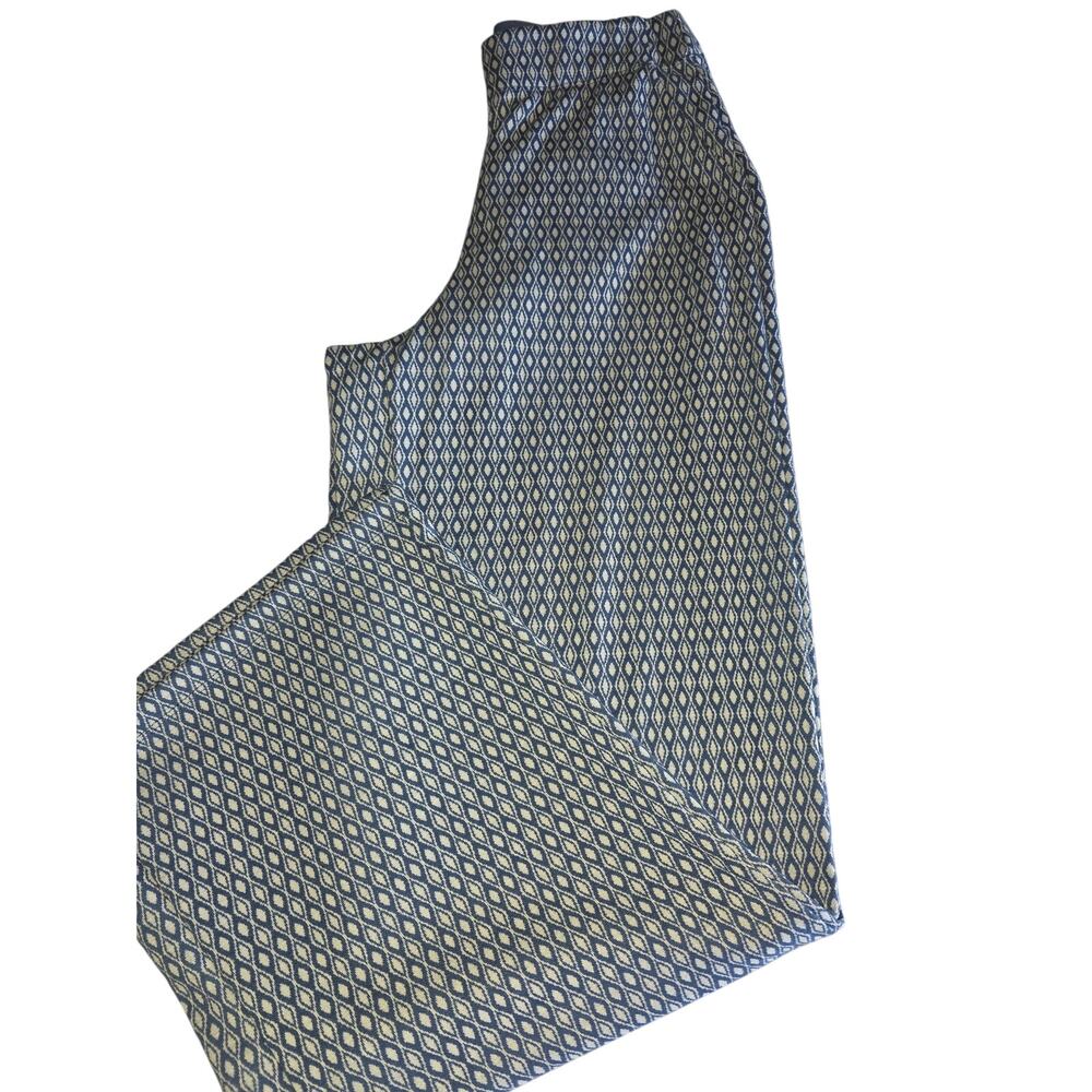 Max Studio Geometric Blue Patterned Wide Leg Pant… - image 1